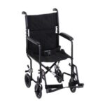319BK Nova Basic Transport Wheelchair with Footrests (300 Lbs Weight Capacity) BLACK