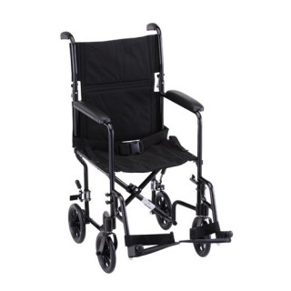319BK Nova Basic Transport Wheelchair with Footrests (300 Lbs Weight Capacity) BLACK