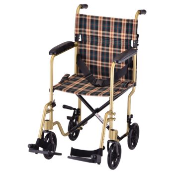 329CP Nova Light Weight Transport Wheelchair 19" CHAMPAGNE/PLAID