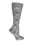386-HBG 12" Premium Compression Socks Honeybees Grey (15 - 18mmhg compression)