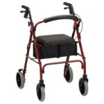 4222RD Nova Zoom 4-Wheel Walker (22" High Seat, 8" Wheels) Red