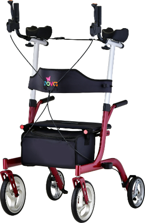 4801RD Nova Phoenix Rise UP Rollator 2.0 ,300 Lbs Weight Capacity, Red