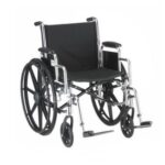 5180S Nova 18" Steel Wheelchair with Footrests and Detachable Arms (300 Lbs Weight Capacity)