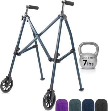 MOB1088MGROB Vive Health Compact Air Frame Walker (Midnight Blue) 300 Lbs Weight Capacity and Weighs Only 9 Pounds