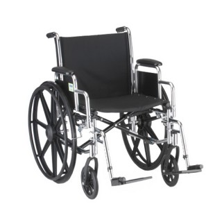 5200S Nova 20" Steel Wheelchair with Footrests (300 Lbs Weight Capacity)