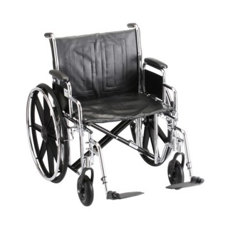 5240S Nova 24" Steel Wheelchair with Detachable Arms and Footrests (425 Lbs Weight Capacity)