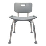 BJ110410 Blue Jay Shower Chair with Back - Grey (300 Lbs Weight Capacity)