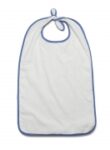 MDTAB5B38WHI Bib EZ-TIE White Terry Cloth with Blue Trim 21"x38"