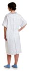 MDTSG3IOLDEM Medline Patient IV Gown with Overlap Back and Snap Closures Demure Print (OSFM)