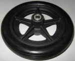 PVT-FW100 Nova 8" Black Front Wheel Replacement Part for Transport Chairs Models 330/332/348/349/352