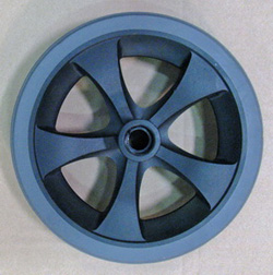 PVT-FW100A Nova 8" Grey Front Wheel Replacement Part for Transport Chairs Models 330/332/348/349/352 (SN#1103330B0)