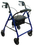 RLS6BL-KD ProBasics Basic 4-Wheel Walker with Seat Blue (300 Lbs Weight Capacity)