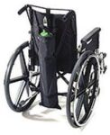 EZ0141BK EZ-ACCESS Oxygen Single Tank Holder for Wheelchair Black (Fits D & E Tanks)